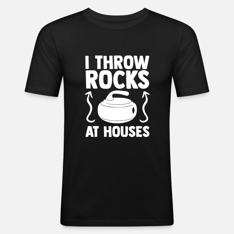 Curling - Männer Slim Fit T-Shirt - Schwarz