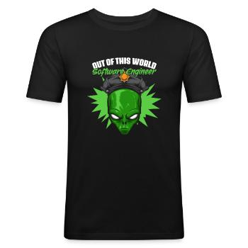 Out of This World Funny Alien Believer for - Men's Slim Fit T-Shirt - black - Front - Nik (191cm)