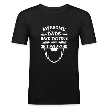 Awesome Dads Tattoos & Beards - Men's Slim Fit T-Shirt - black - Front - Nik (191cm)