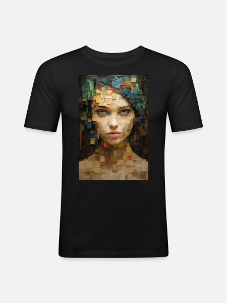 Fragment Art: Mysterious Beauty - Men's Slim Fit T-Shirt - black