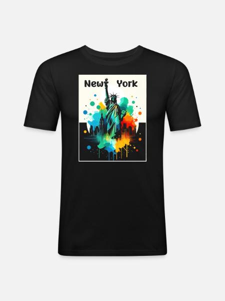 Lebendige Freiheitskunst - Männer Slim Fit T-Shirt - Schwarz