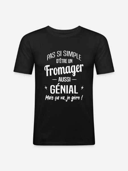 Fromager - T-shirt près du corps Homme - noir
