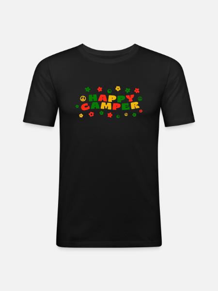 Happy Camper - Men's Slim Fit T-Shirt - black