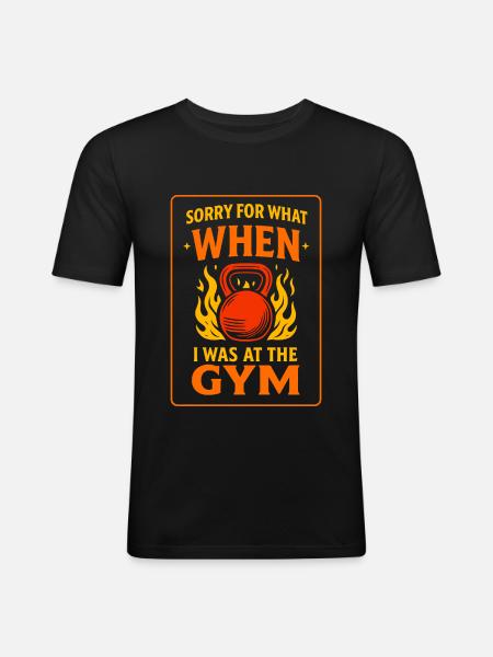Kettlebell Fitness Graphique - T-shirt près du corps Homme - noir