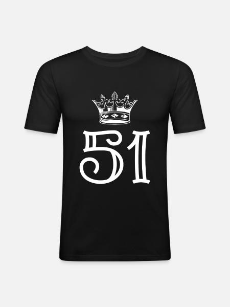 51 Number crown - Men's Slim Fit T-Shirt - black