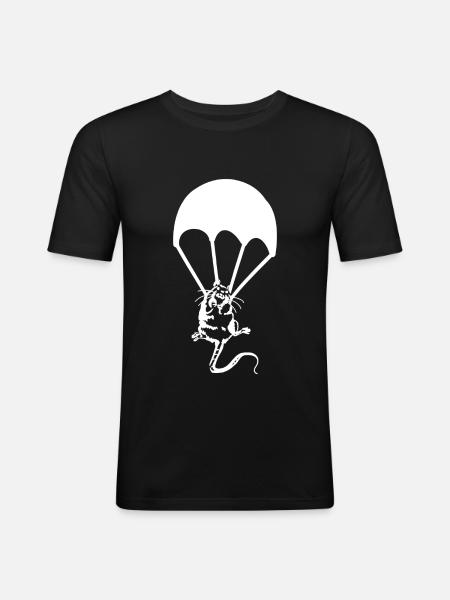 Rotte faldskærm Graffiti Banksy Street Art - Herre Slim Fit T-Shirt - sort