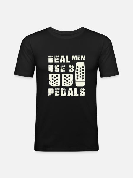 Real Men Pedals Shirts - Men's Slim Fit T-Shirt - black