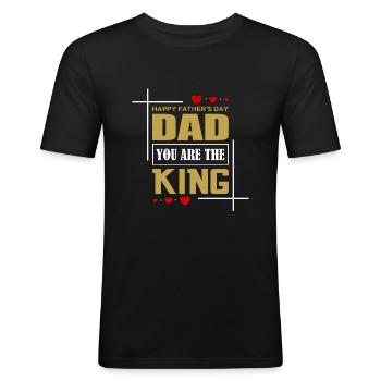 Bonne fête des pères - T-shirt près du corps Homme - noir - Devant - Nik (191cm)