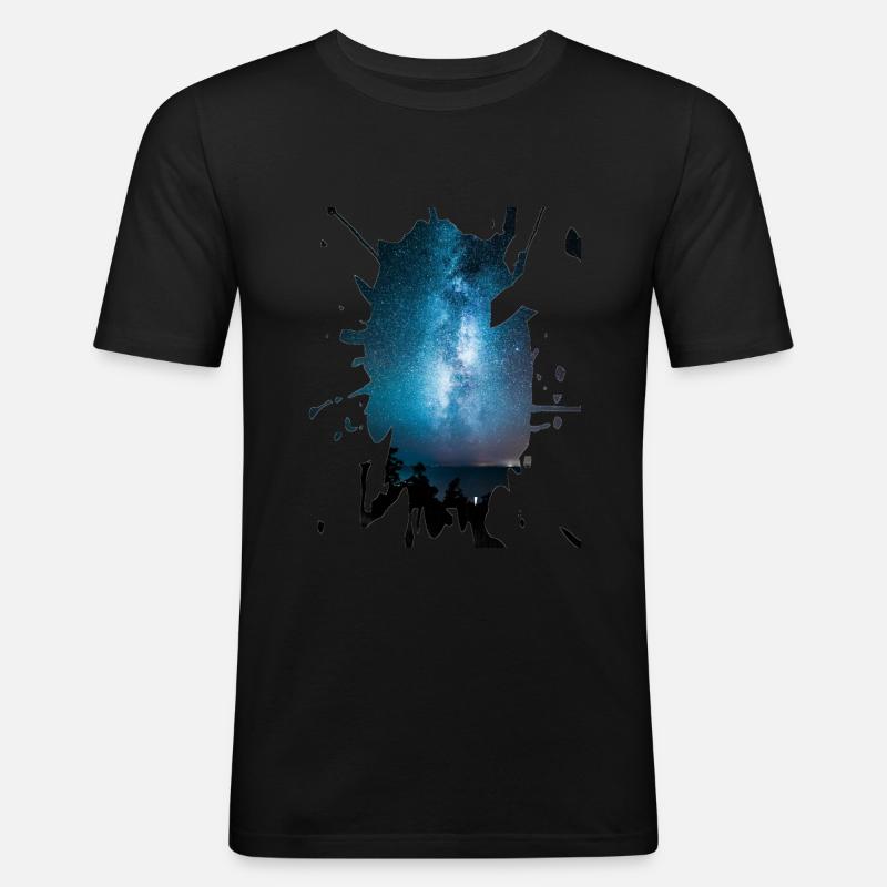 Sterne - Männer Slim Fit T-Shirt - Schwarz