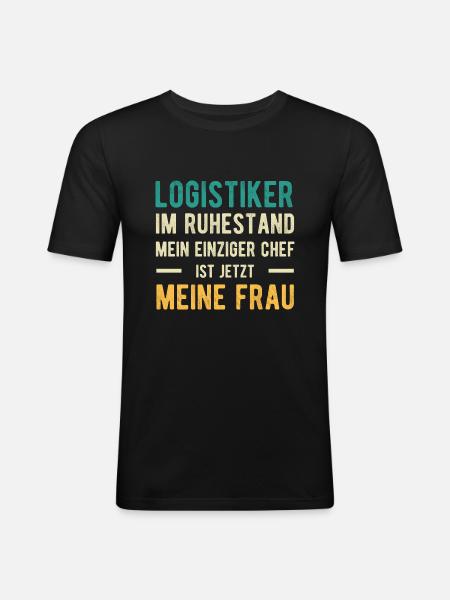 Logistiker Spruch Ehe - Männer Slim Fit T-Shirt - Schwarz