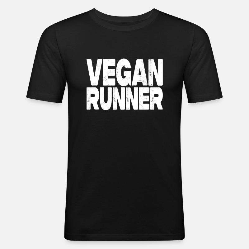 Vegan Runner - Männer Slim Fit T-Shirt - Schwarz