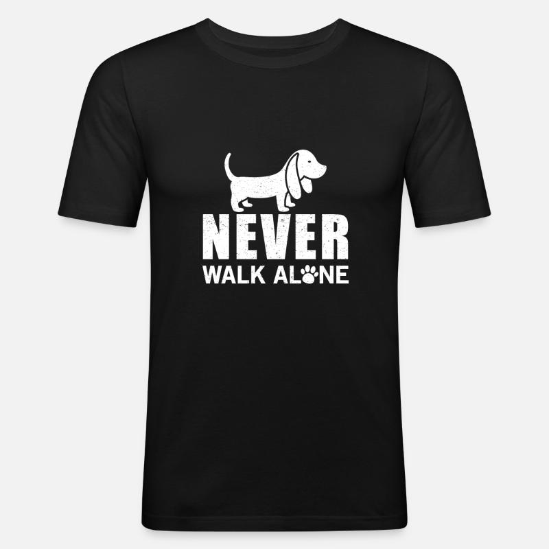Never walk alone - T-shirt près du corps Homme - noir