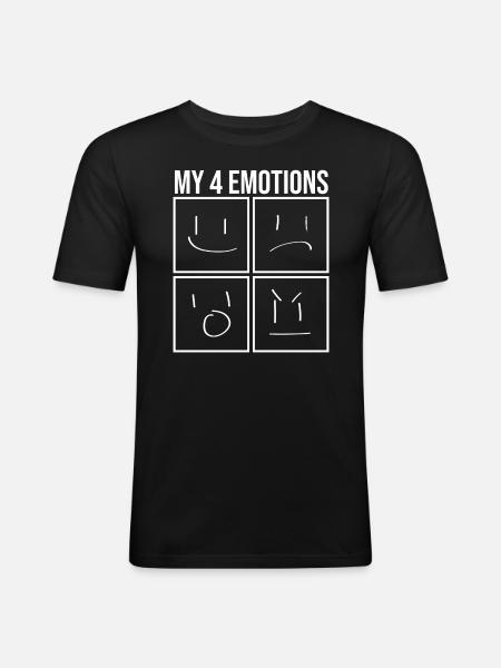 4 EMOTIONS - Männer Slim Fit T-Shirt - Schwarz