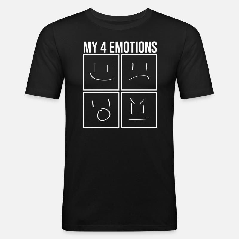 4 EMOTIONS - Männer Slim Fit T-Shirt - Schwarz