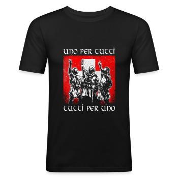 Switzerland Swiss Rütli Oath Patriot Gift it - Men's Slim Fit T-Shirt - black - Front - Nik (191cm)