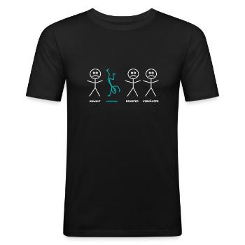 Erzieher Strichmännchen lustiges Geschenk - Männer Slim Fit T-Shirt - Schwarz - Vorne - Nik (191cm)