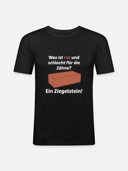 Ziegelstein - Männer Slim Fit T-Shirt - Schwarz