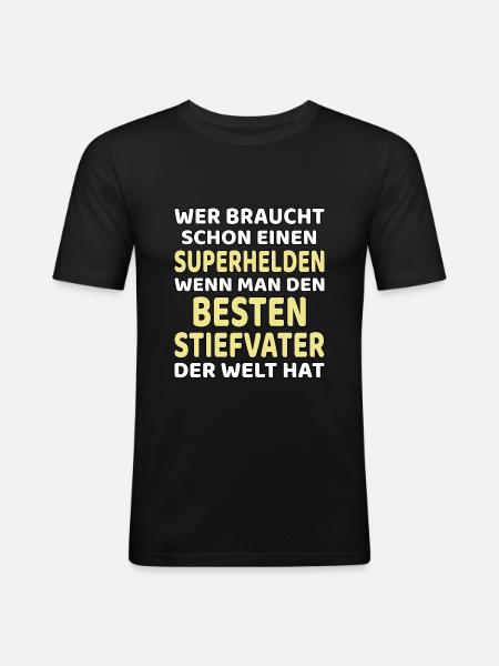 bester Stiefvater lustiges Geschenk - Männer Slim Fit T-Shirt - Schwarz