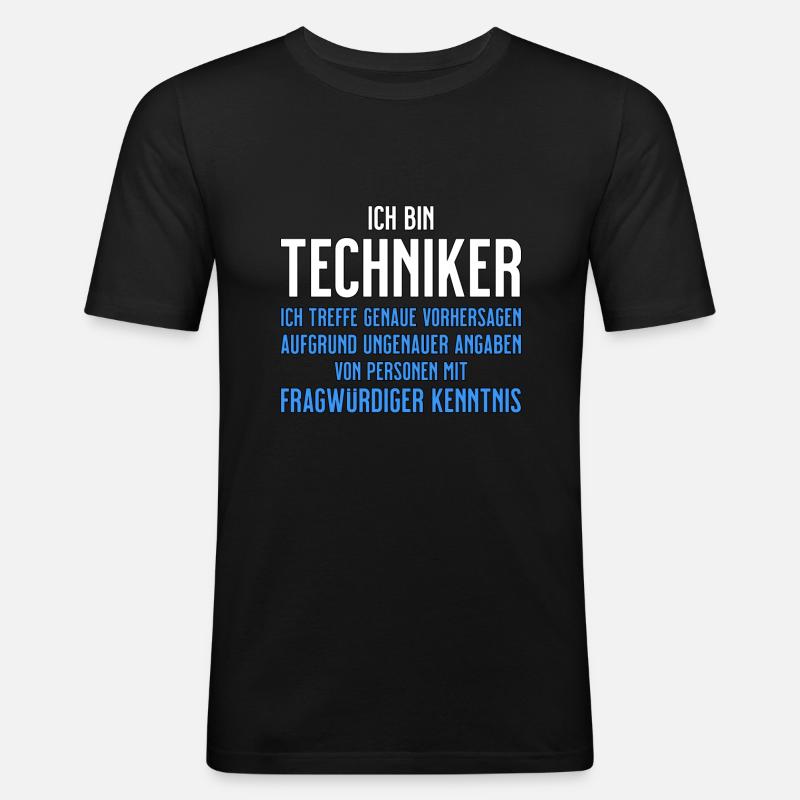 Techniker - Technikerbrief - lustiger Spruch - Männer Slim Fit T-Shirt - Schwarz