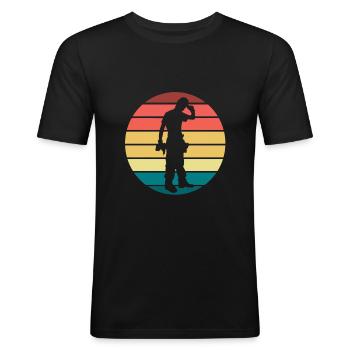 Craftsman - Men's Slim Fit T-Shirt - black - Front - Nik (191cm)