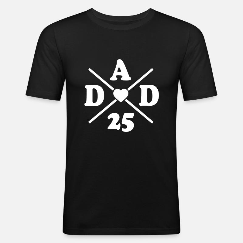 Dad 2025 - Männer Slim Fit T-Shirt - Schwarz
