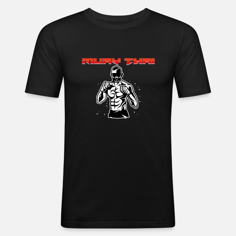 Muay Thai - Männer Slim Fit T-Shirt - Schwarz