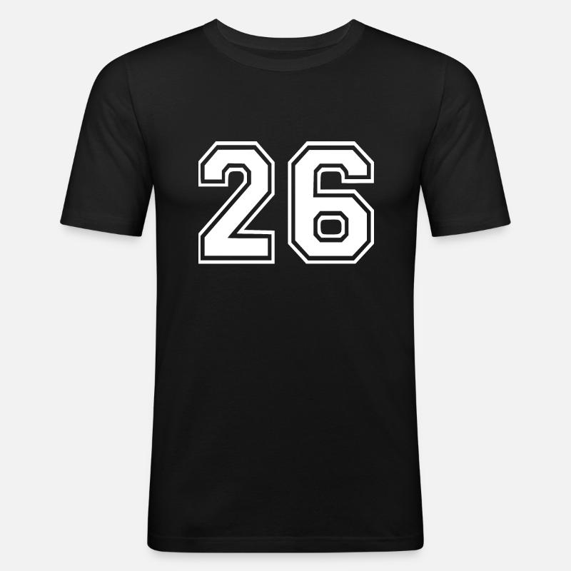 26 - Männer Slim Fit T-Shirt - Schwarz