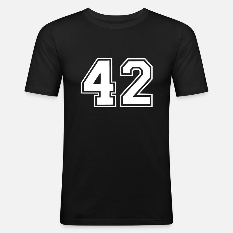 42 - Männer Slim Fit T-Shirt - Schwarz