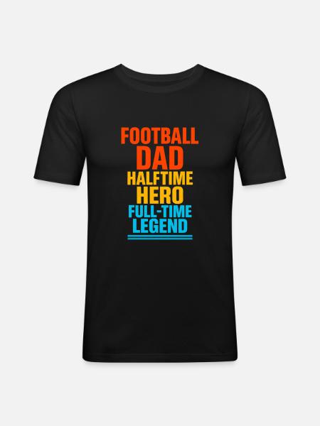 FUSSBALL-VATER - Männer Slim Fit T-Shirt - Schwarz