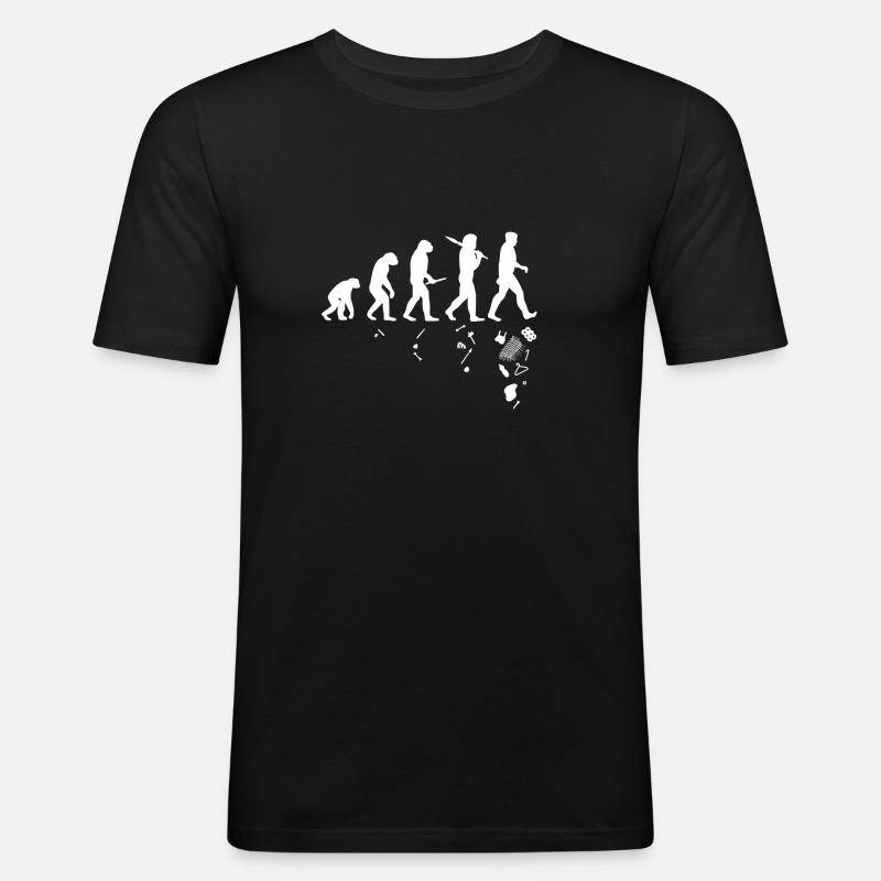 Human and evolution - Men's Slim Fit T-Shirt - black
