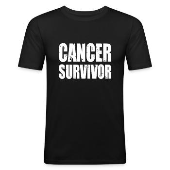 Cancer Survivor - Men's Slim Fit T-Shirt - black - Front - Nik (191cm)