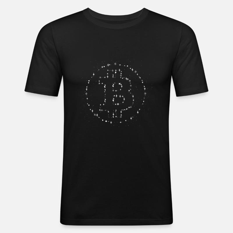 Bitcoin Sternbild - Kryptowährung - Männer Slim Fit T-Shirt - Schwarz