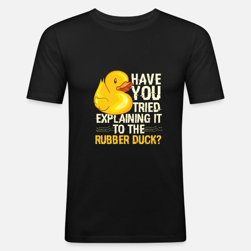 Rubber Duck Debugging Programmierer - Männer Slim Fit T-Shirt - Schwarz