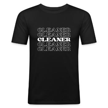 Cleaner House Cleaner Janitor Custodian - Men's Slim Fit T-Shirt - black - Front - Nik (191cm)