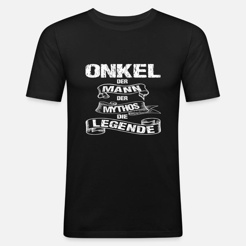 Onkel - Männer Slim Fit T-Shirt - Schwarz