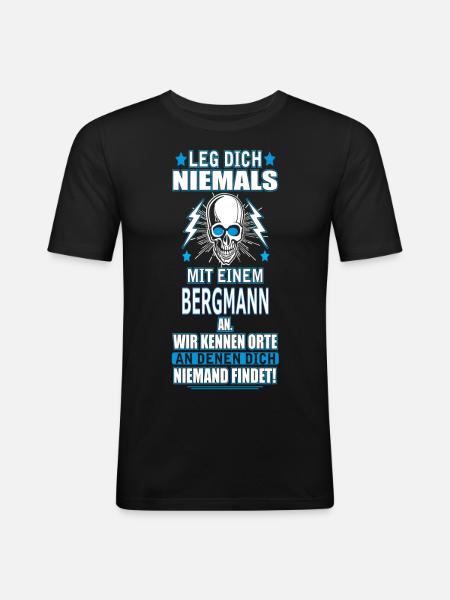 BERGMANN - Männer Slim Fit T-Shirt - Schwarz