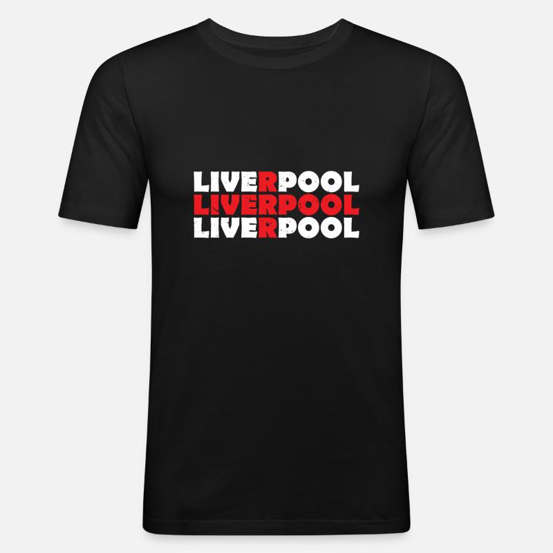 Liverpool - Männer Slim Fit T-Shirt - Schwarz