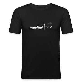 Madrid - Men's Slim Fit T-Shirt - black - Front - Nik (191cm)