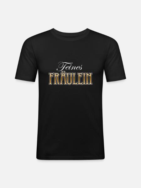 Feines Fräulein - Männer Slim Fit T-Shirt - Schwarz