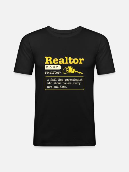 Définition de Agent immobilier - T-shirt près du corps Homme - noir