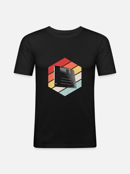 Diskette Floppy Disk - Men's Slim Fit T-Shirt - black