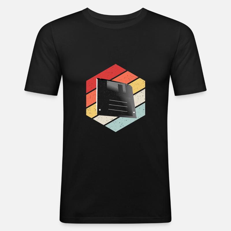 Diskette Floppy Disk - Men's Slim Fit T-Shirt - black