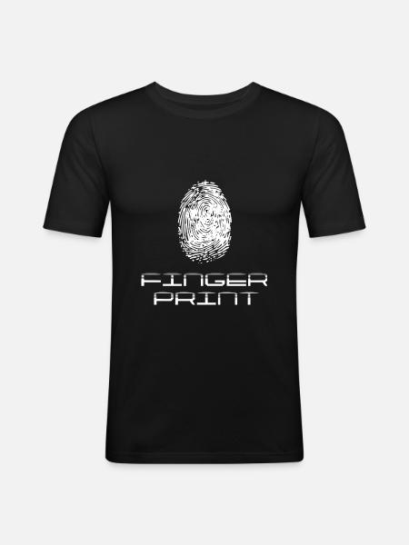 Fingerprint fingerprint white - Men's Slim Fit T-Shirt - black
