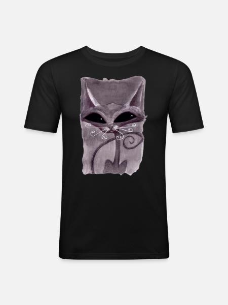 Serial Cat 08 - Men's Slim Fit T-Shirt - black