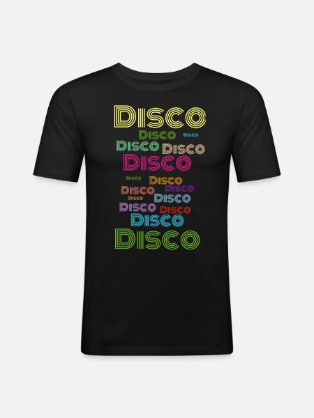 Disco - Männer Slim Fit T-Shirt - Schwarz