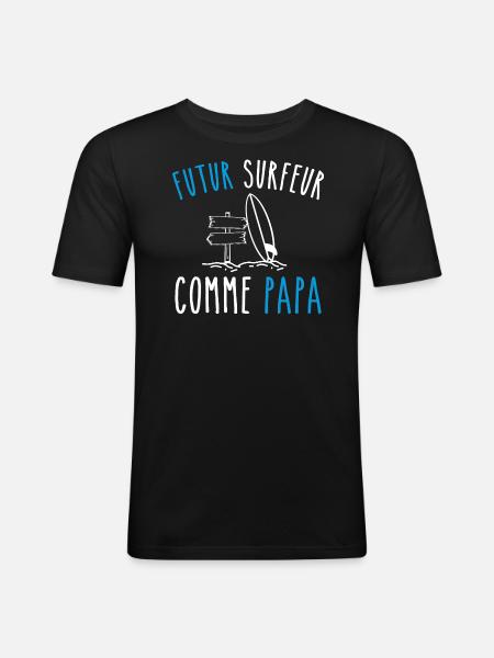 Future surfer like dad - Men's Slim Fit T-Shirt - black
