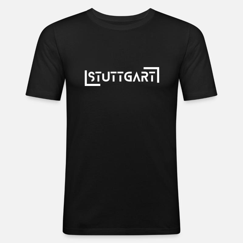 Stuttgart - Männer Slim Fit T-Shirt - Schwarz