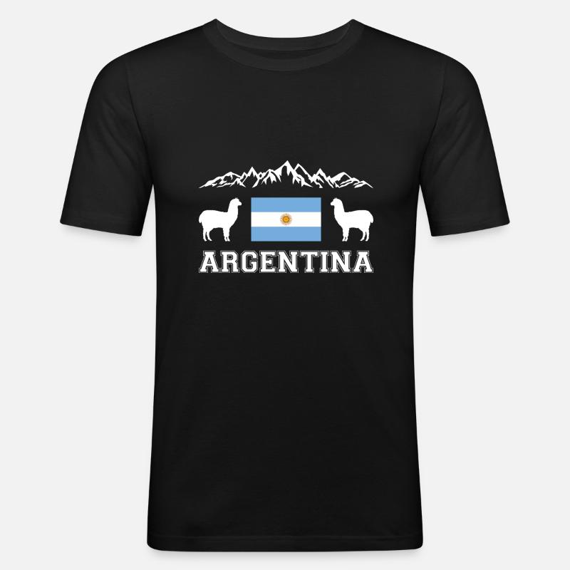 Argentinien - Männer Slim Fit T-Shirt - Schwarz