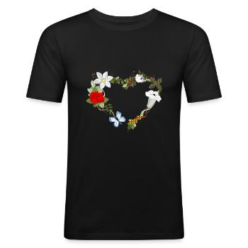 Wedding pattern - Men's Slim Fit T-Shirt - black - Front - Nik (191cm)