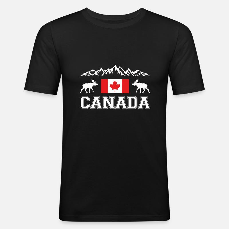 Canada - Männer Slim Fit T-Shirt - Schwarz